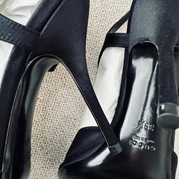 GUCCI BLACK HEELS WITH RHINESTONE HORSEBIT - Picture 3 of 6